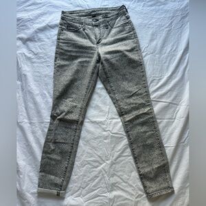 Snake print skinny jeans